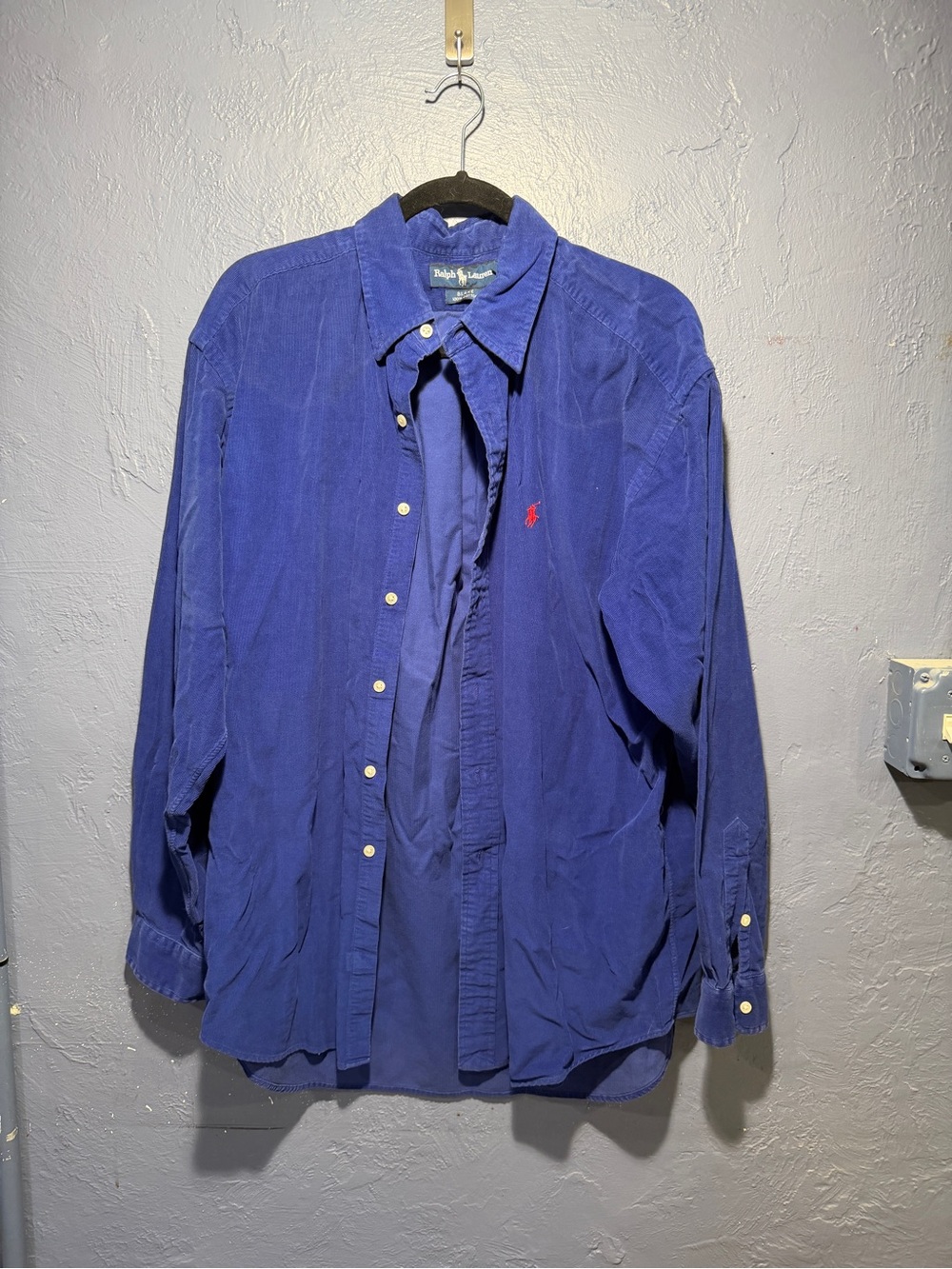 Ralph Lauren Men's Royal Blue/Purple Long-Sleeve Button-Down Shirt